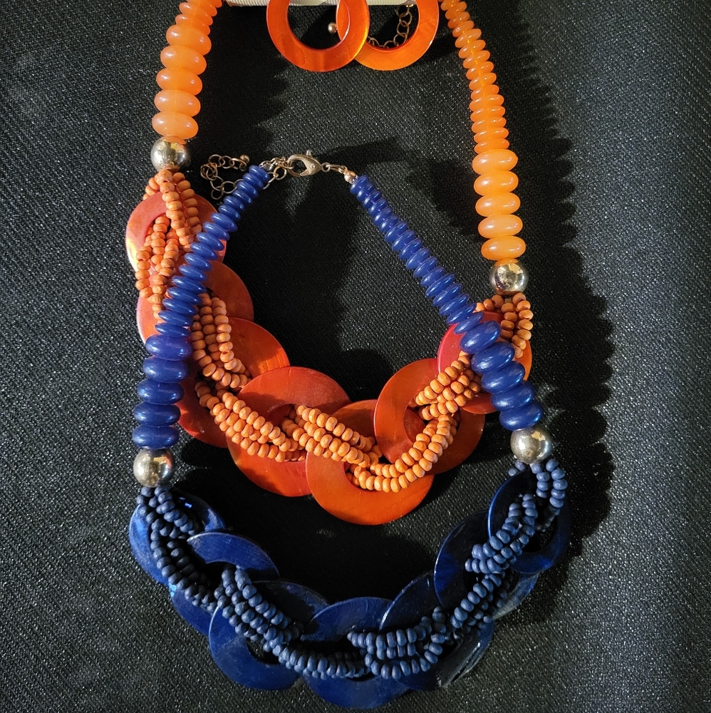 2 Necklaces and Earrings